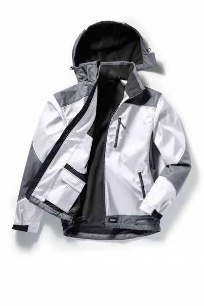 Pionier Softshell-Jacke 2-farbig weiß/grau 5864